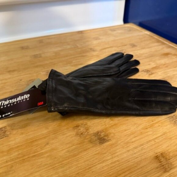 Black leather gloves with Thinsulate - NWT - Picture 12 of 16
